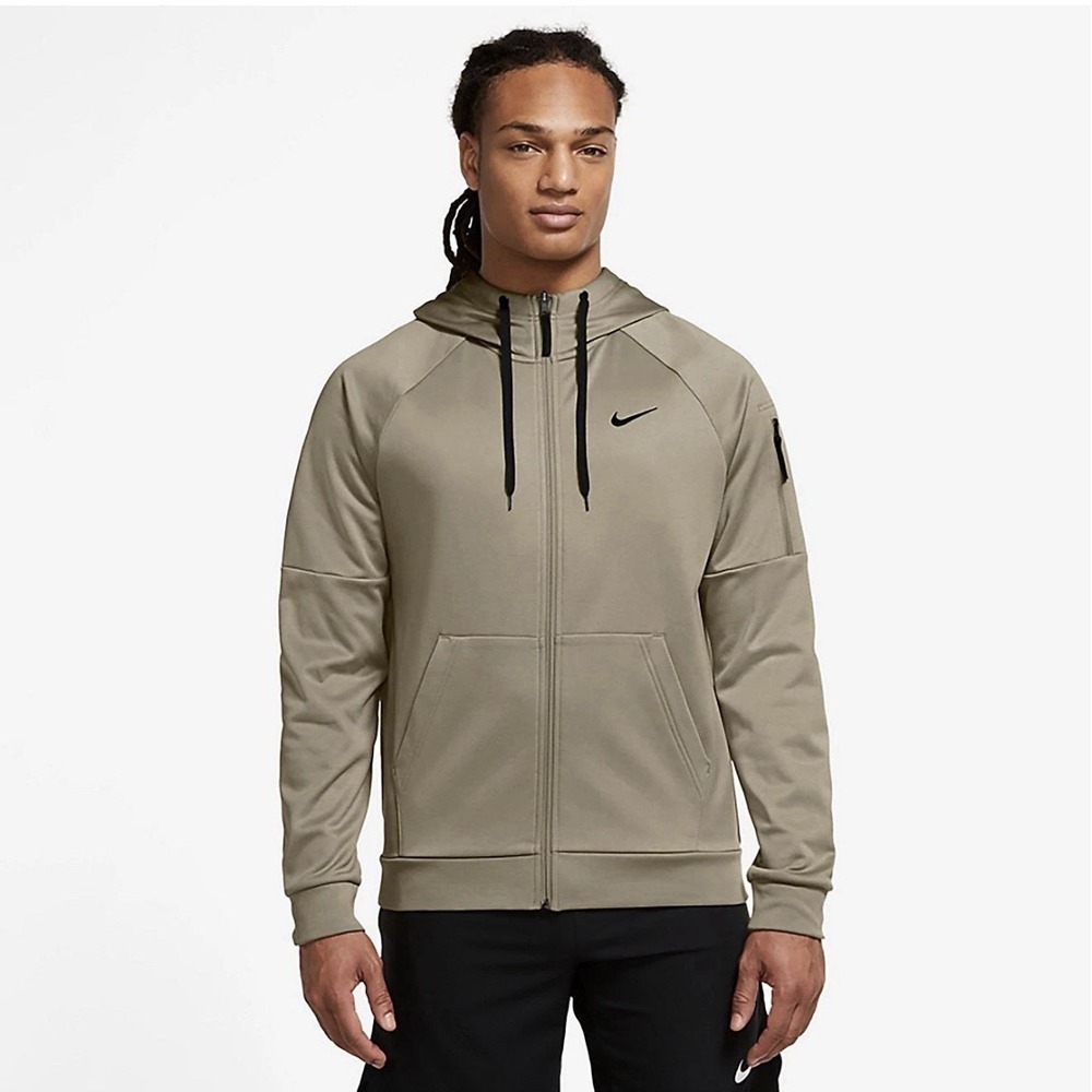 Nike Therma-Fit Full Zip Fitness Tan/Khaki Fitness Hoodie Men's XXL DQ4830-251